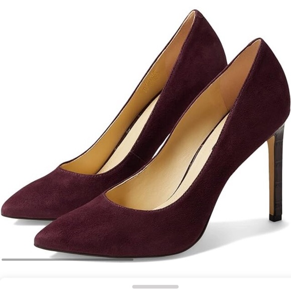 Nine West Pumps Suede & Burgundy - Picture 1 of 4
